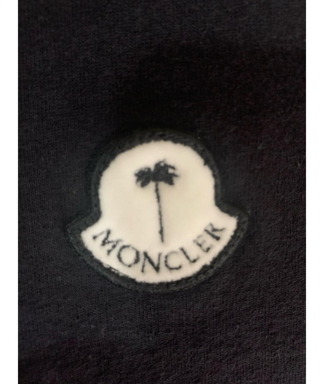 MONCLER Черная хлопковая футболка, фото 4