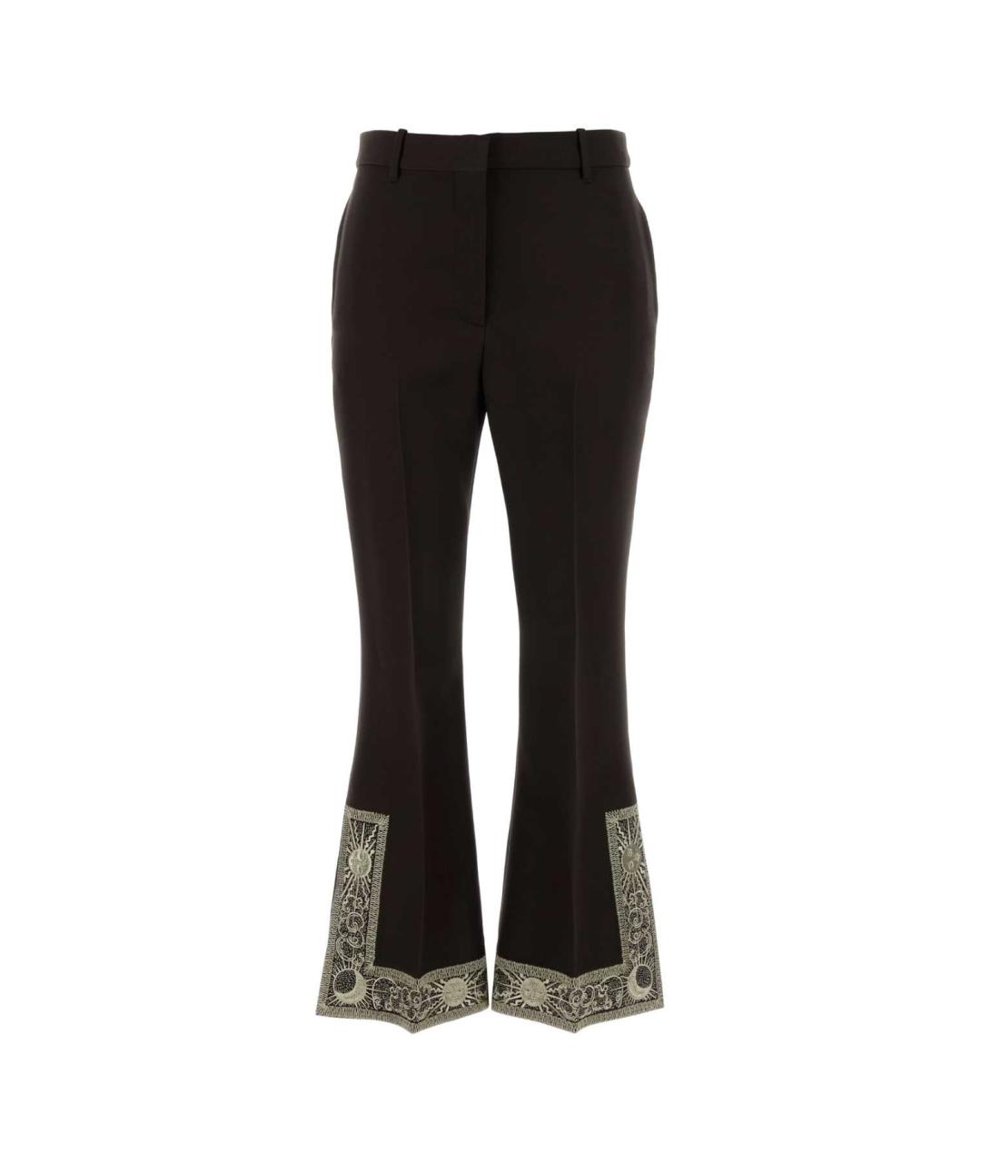 BURBERRY Коричневые шерстяные прямые брюки, фото 1