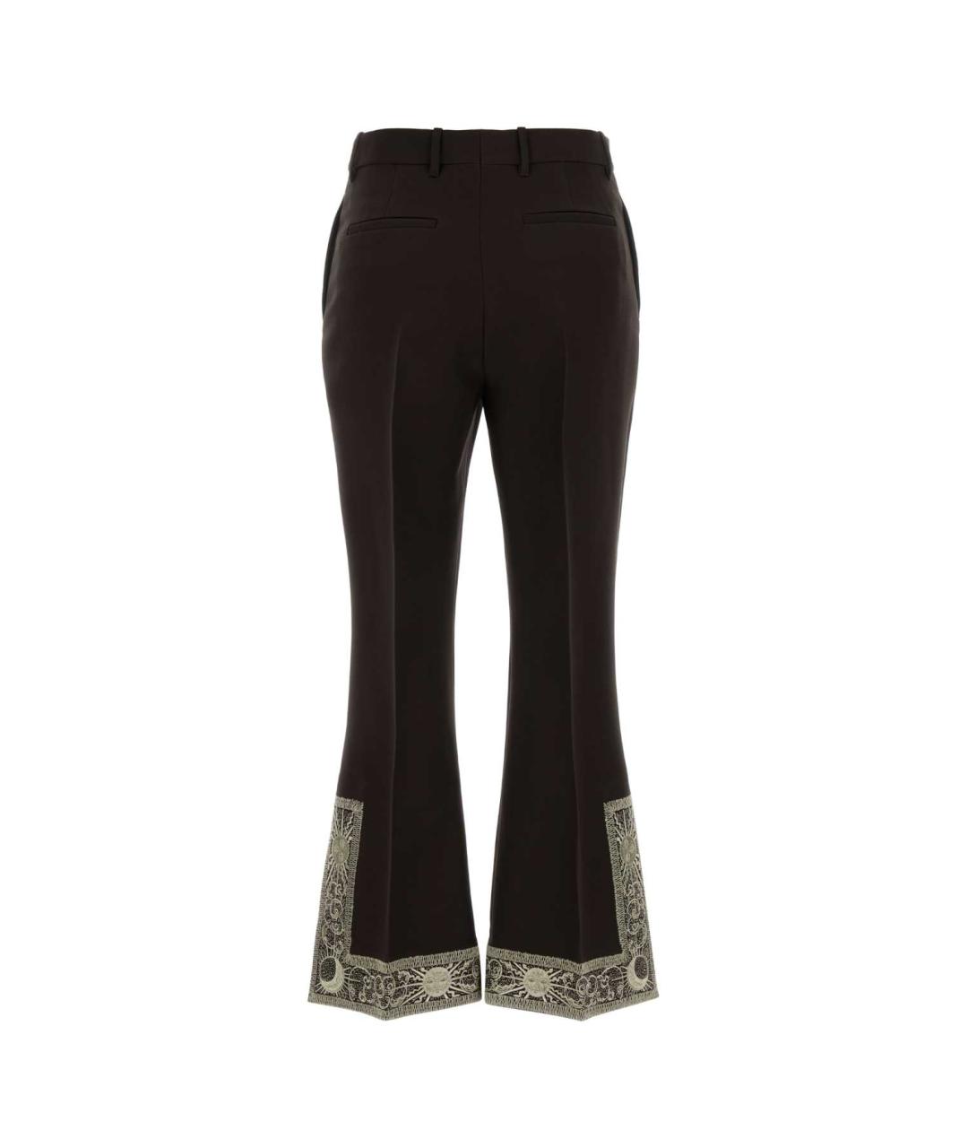 BURBERRY Коричневые шерстяные прямые брюки, фото 2