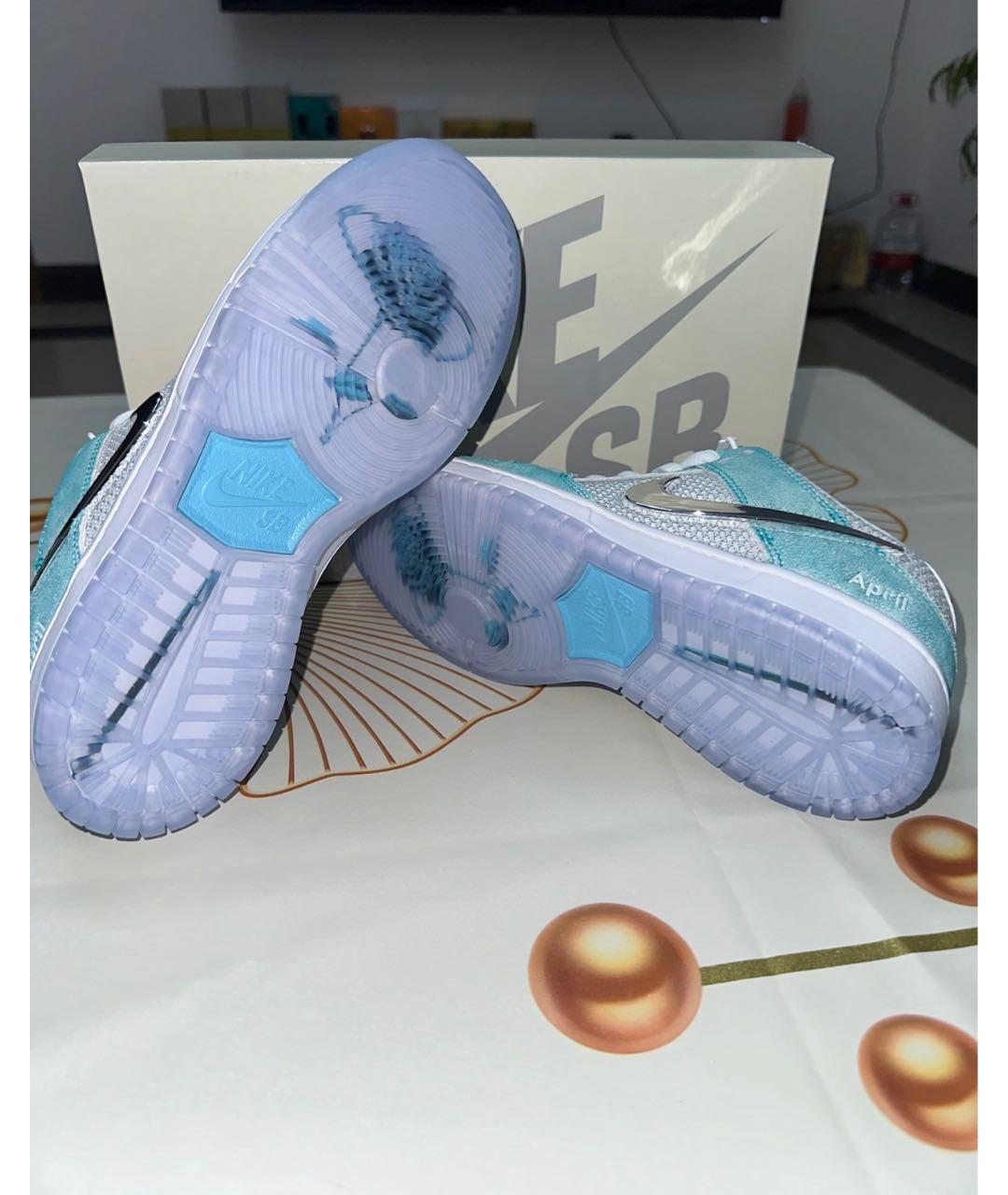 NIKE Голубые текстильные кроссовки, фото 6