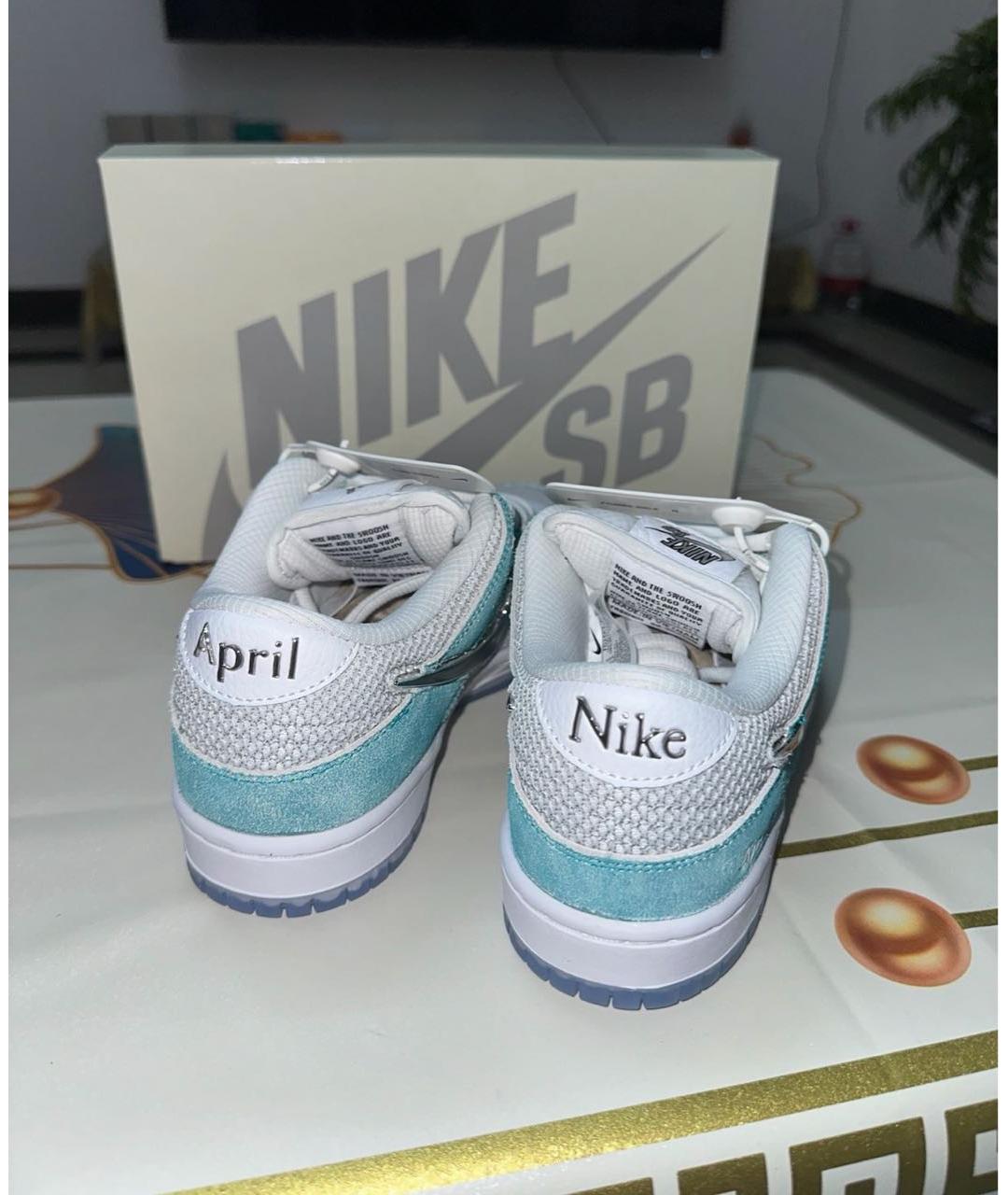 NIKE Голубые текстильные кроссовки, фото 5