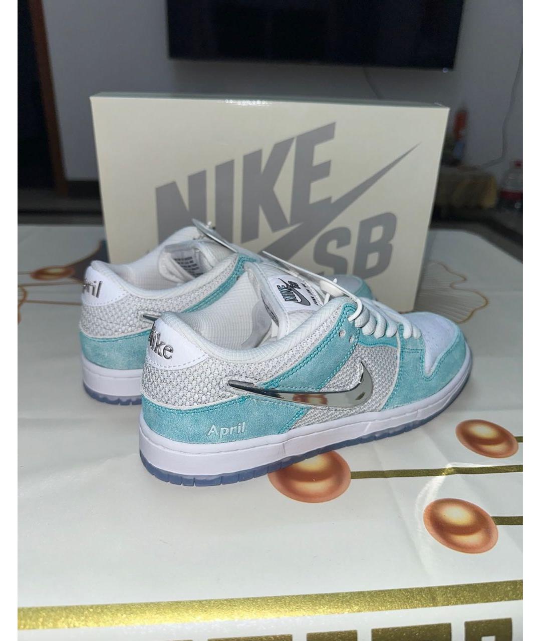 NIKE Голубые текстильные кроссовки, фото 4