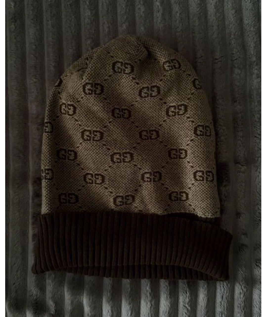 GUCCI Коричневая шерстяная шапка, фото 3