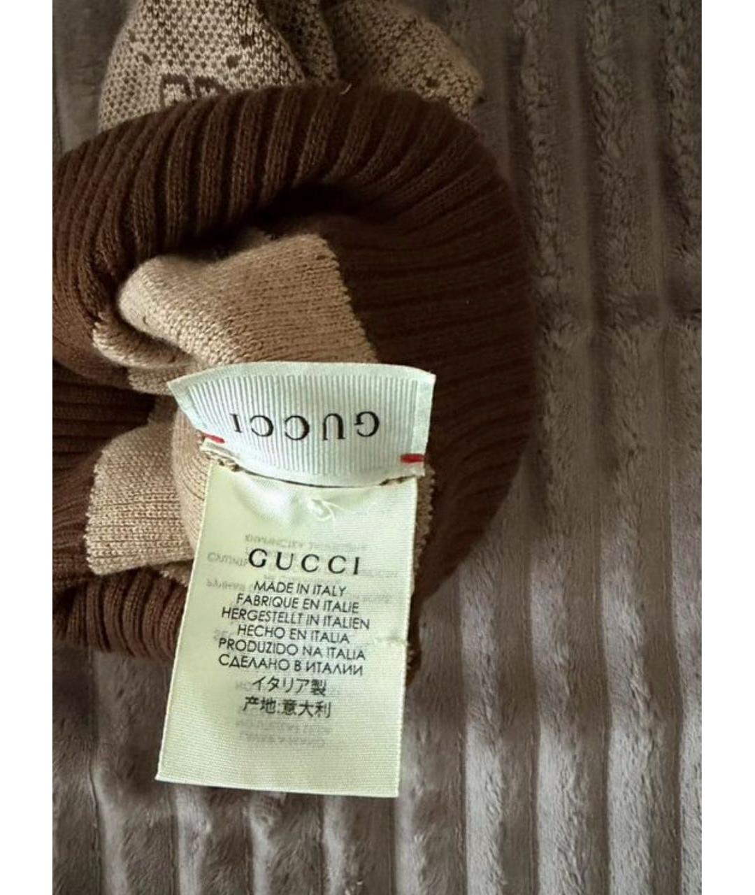GUCCI Коричневая шерстяная шапка, фото 2