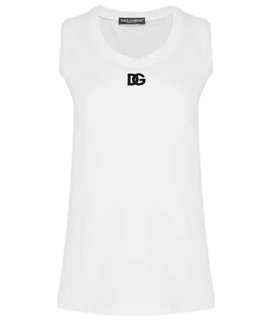 DOLCE&GABBANA Белая хлопковая майка, фото 1