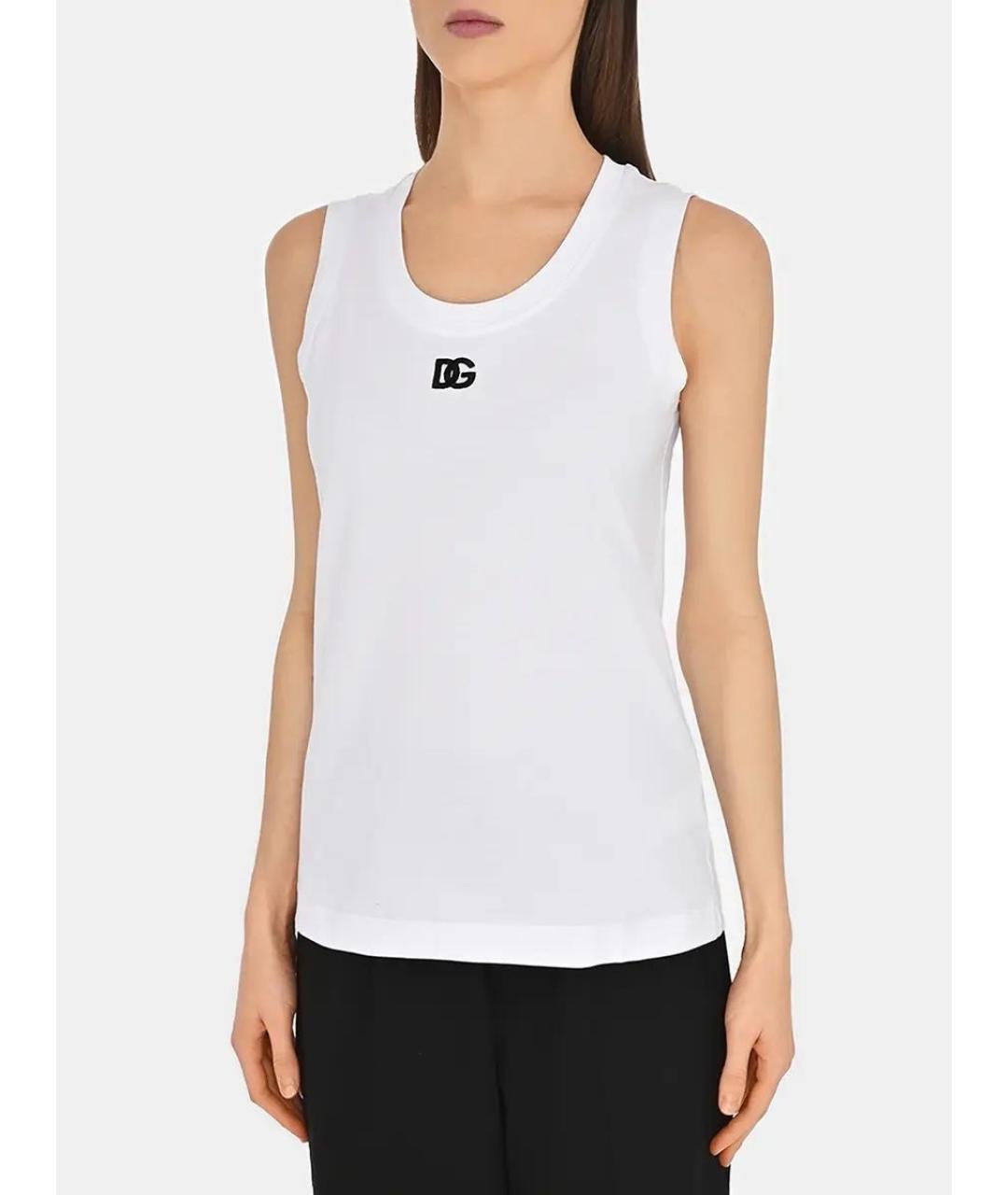 DOLCE&GABBANA Белая хлопковая майка, фото 2