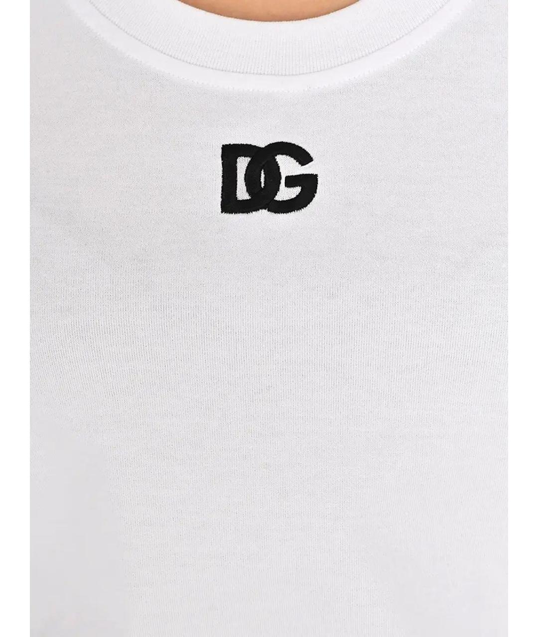 DOLCE&GABBANA Белая хлопковая майка, фото 4