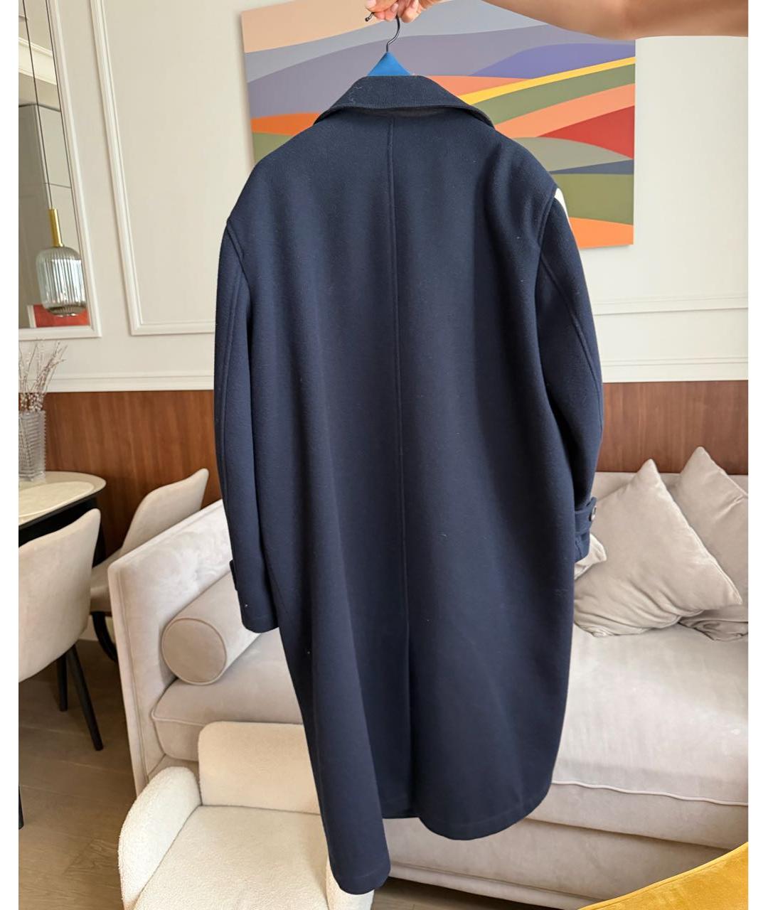 PALM ANGELS Темно-синее шерстяное пальто, фото 2