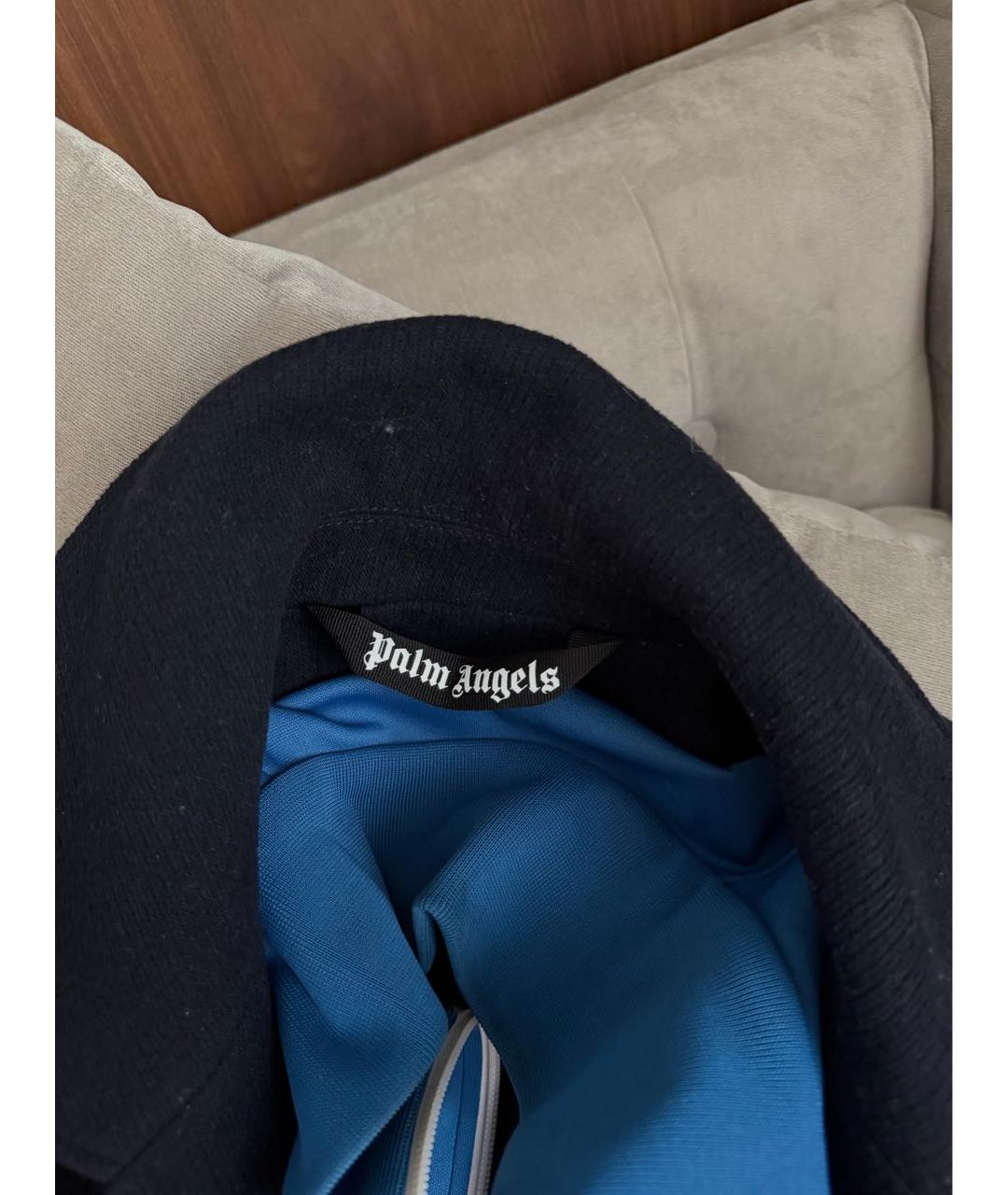 PALM ANGELS Темно-синее шерстяное пальто, фото 3