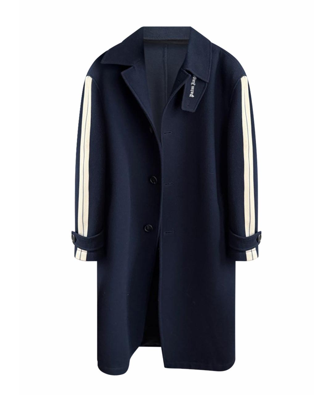 PALM ANGELS Темно-синее шерстяное пальто, фото 1
