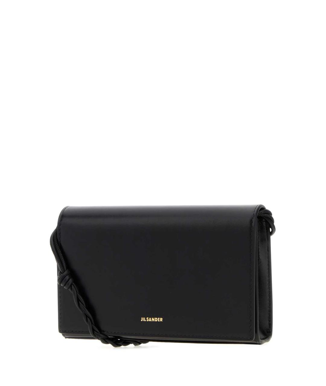 JIL SANDER Черная кожаная сумка через плечо, фото 2