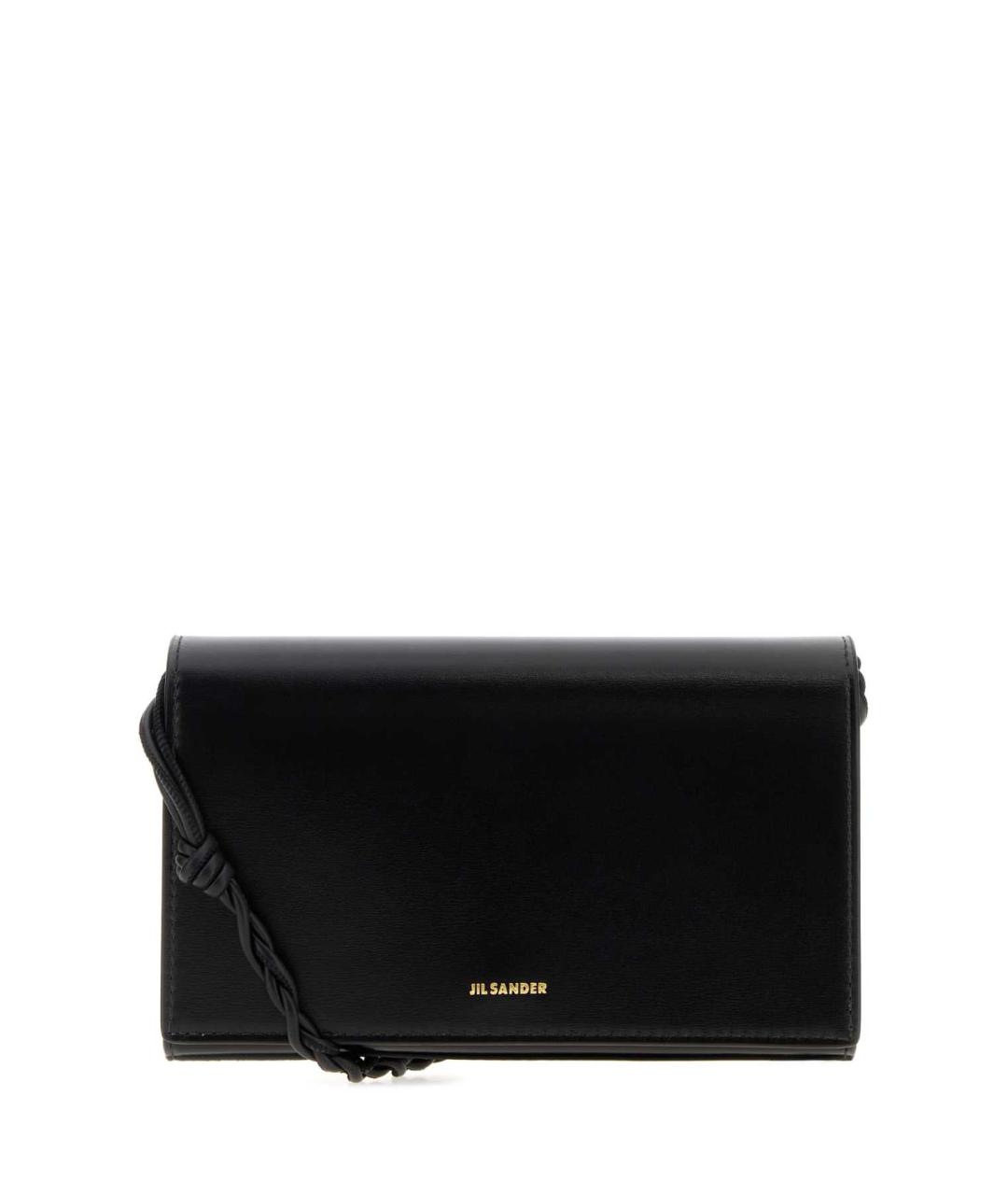 JIL SANDER Черная кожаная сумка через плечо, фото 1