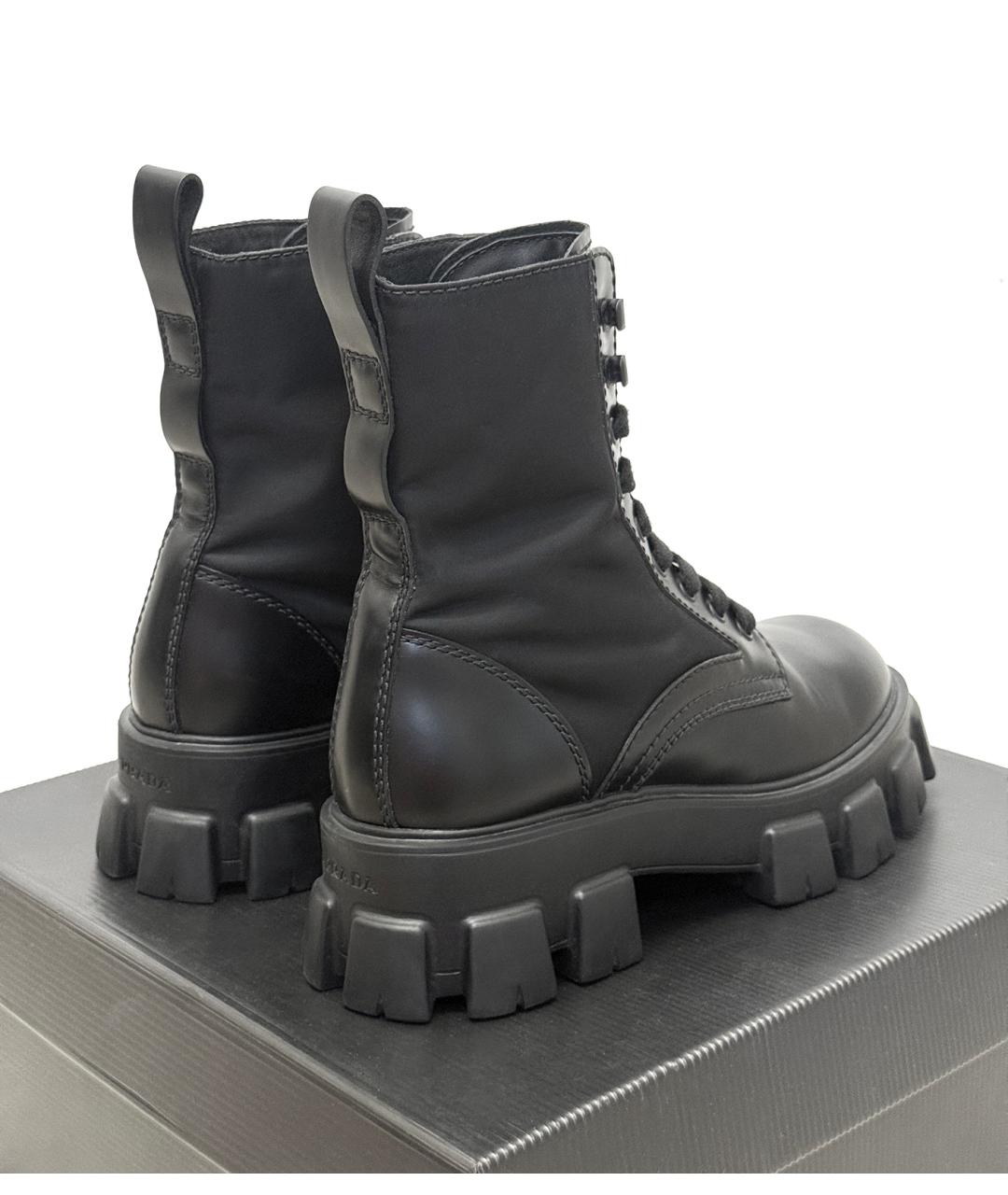 PRADA Черные кожаные высокие ботинки, фото 4