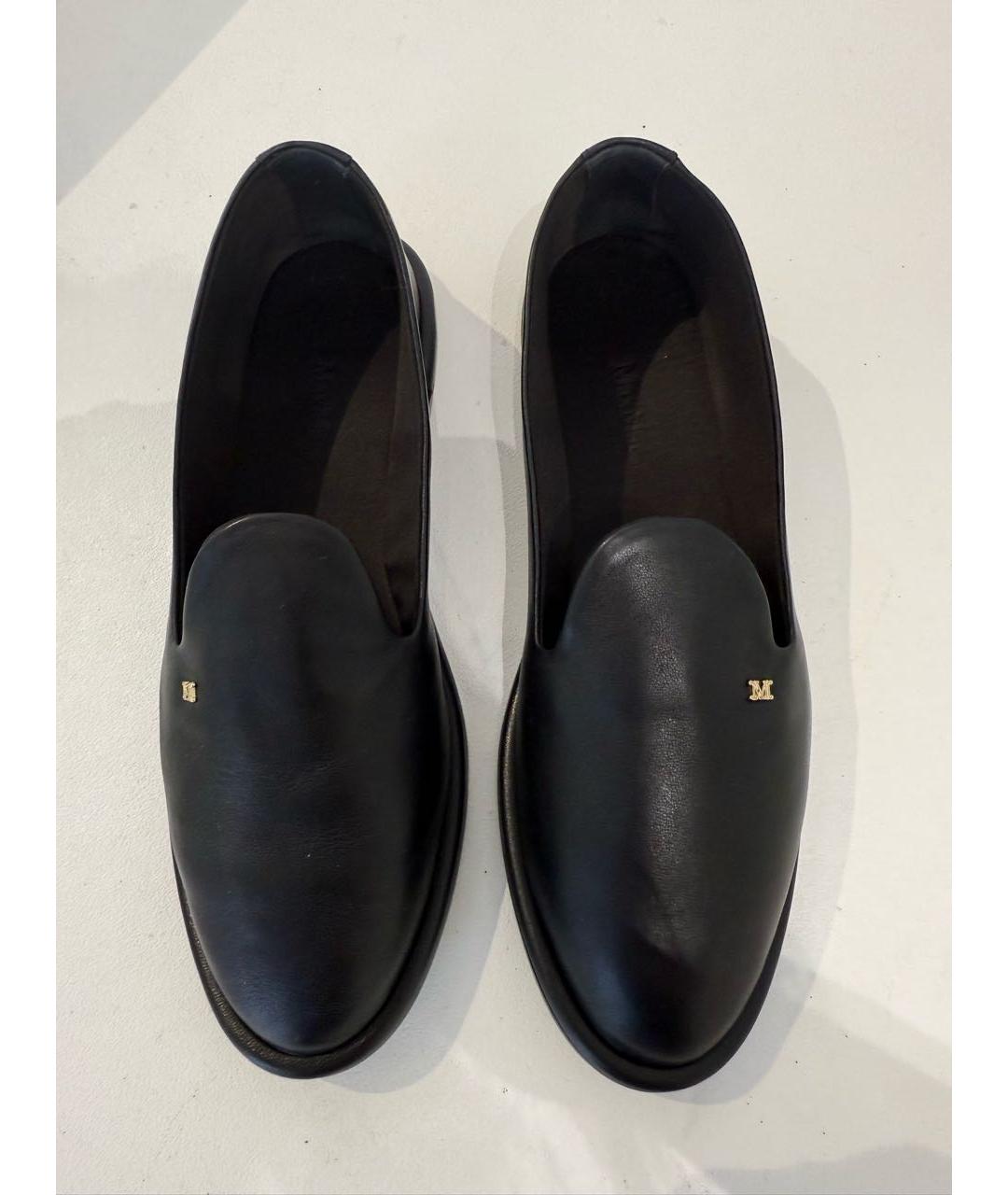 MAX MARA Черные кожаные лоферы, фото 2