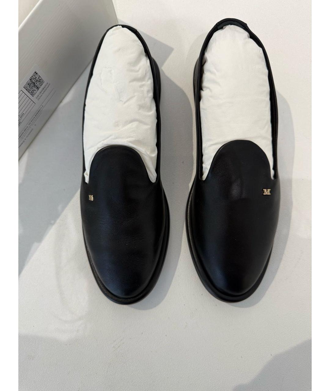 MAX MARA Черные кожаные лоферы, фото 6