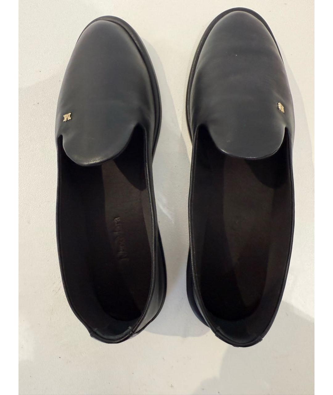 MAX MARA Черные кожаные лоферы, фото 3