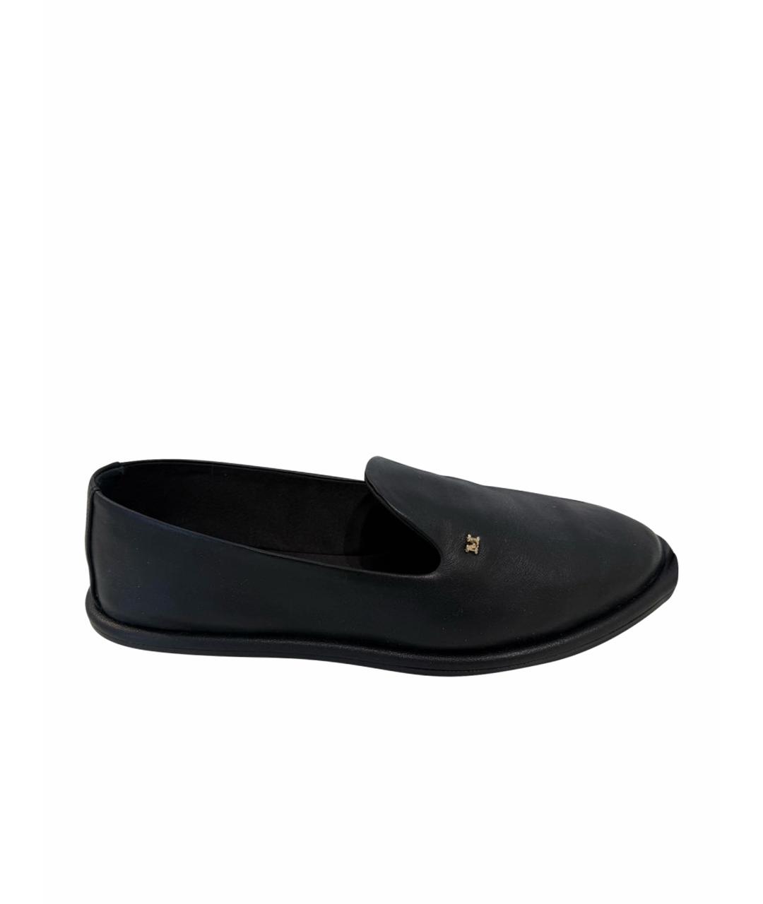 MAX MARA Черные кожаные лоферы, фото 1