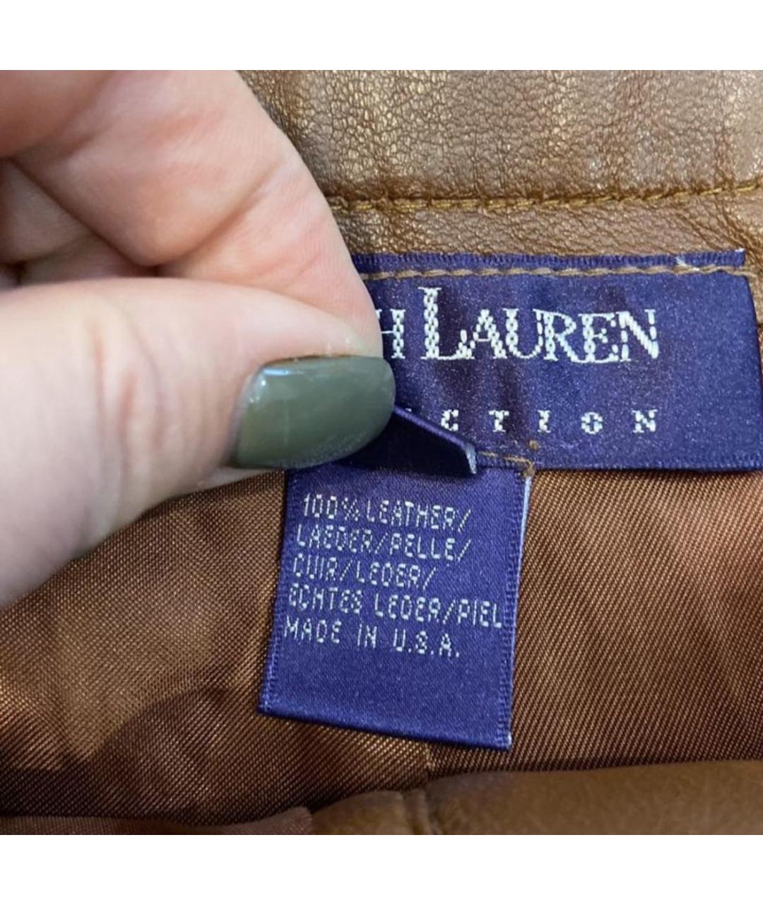 RALPH LAUREN Коричневые кожаные шорты, фото 6