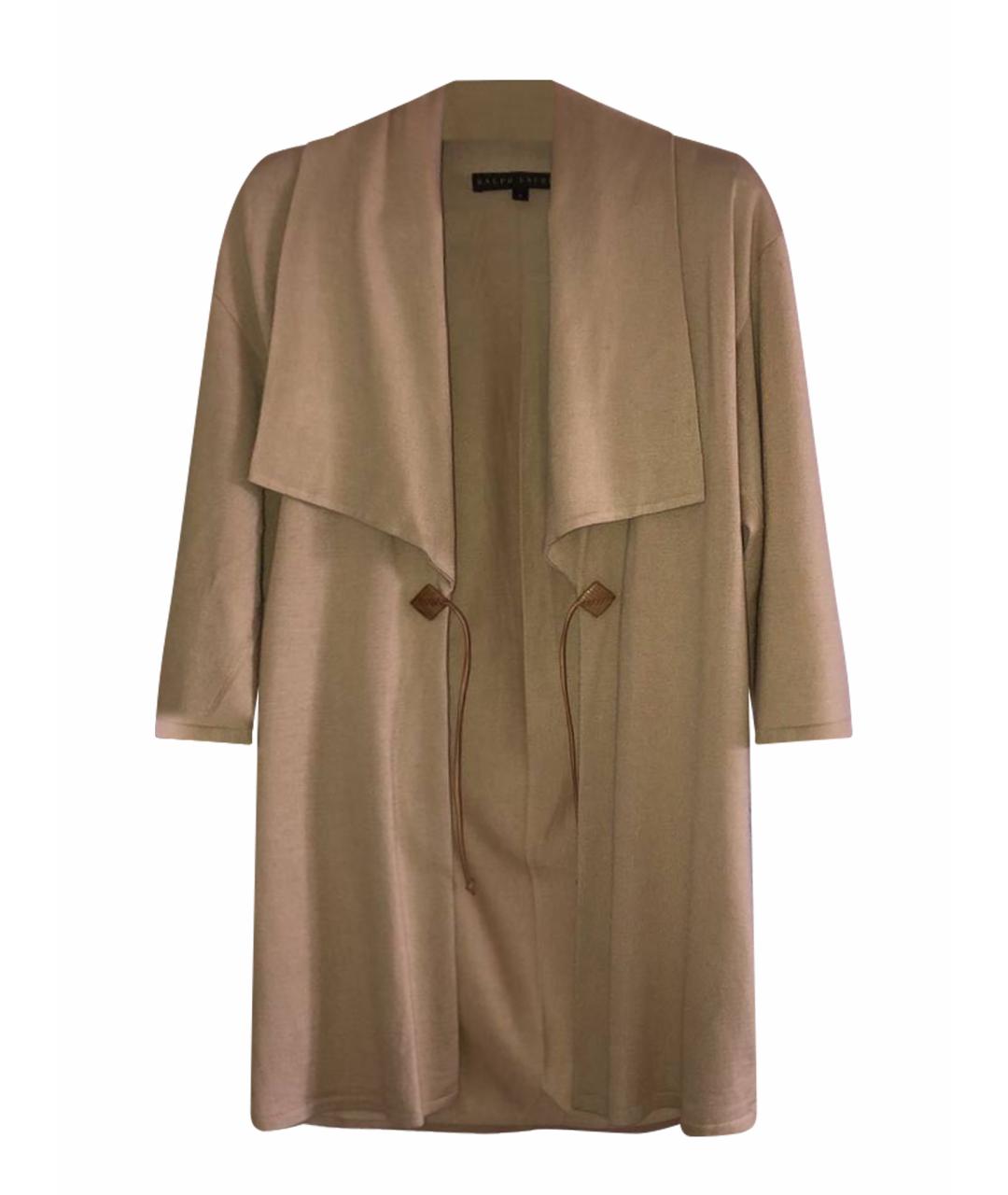 RALPH LAUREN Бежевый кашемировый костюм с юбками, фото 1