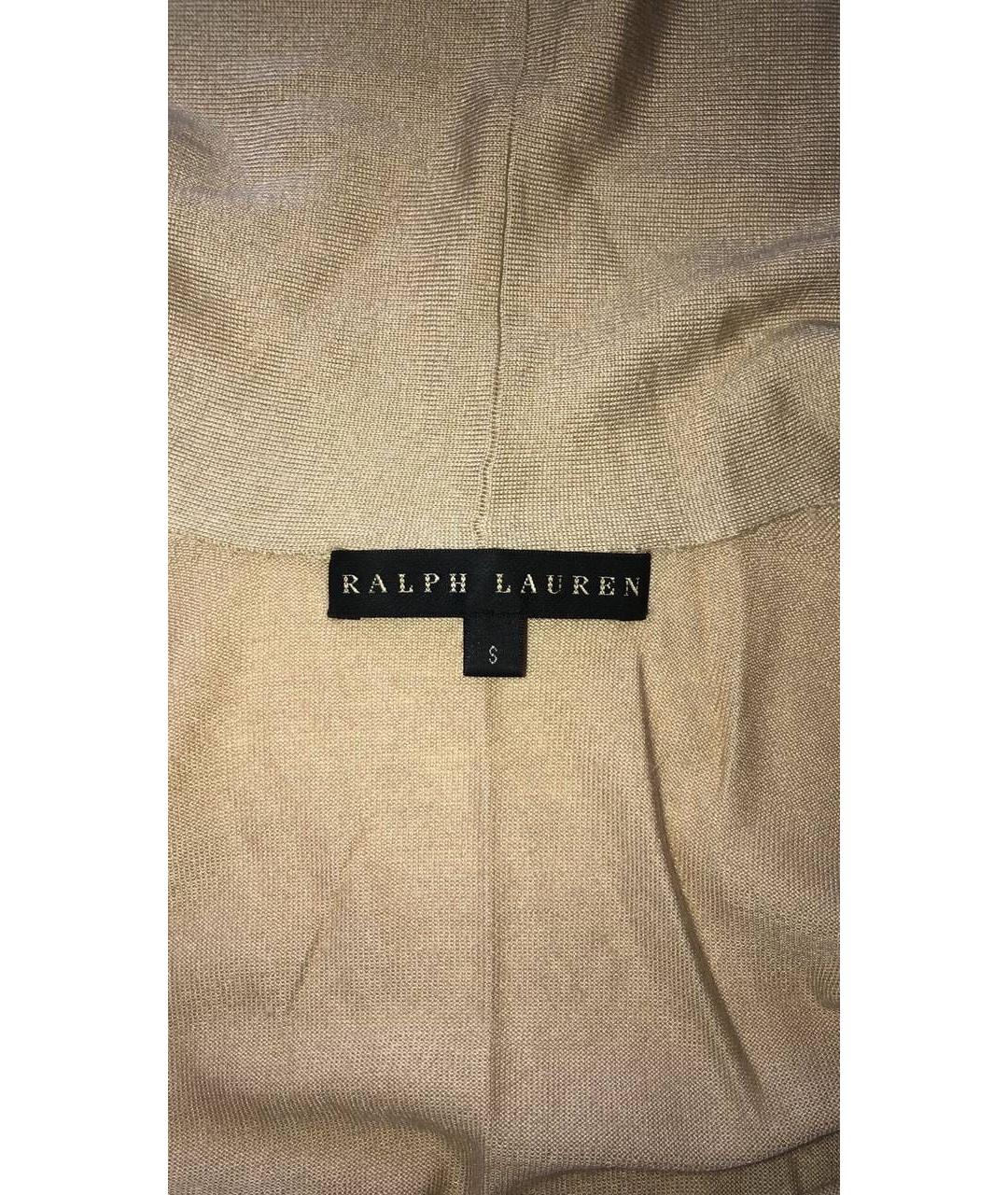 RALPH LAUREN Бежевый кашемировый костюм с юбками, фото 3