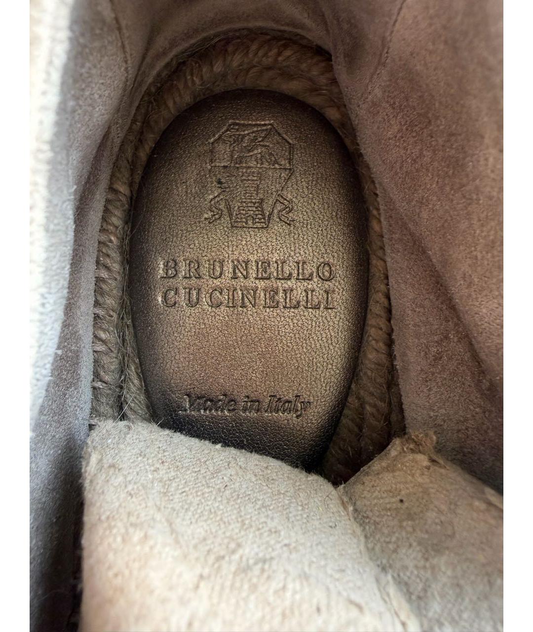 BRUNELLO CUCINELLI Бежевые замшевые лоферы, фото 5