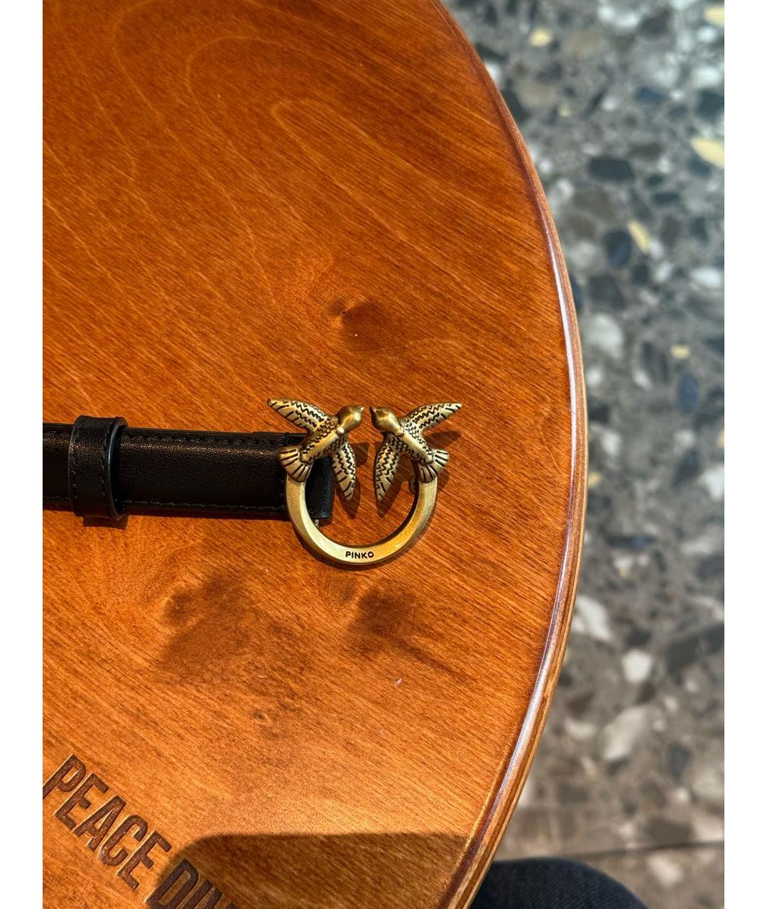 PINKO Черный кожаный ремень, фото 2