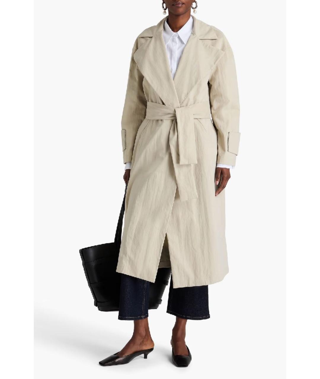 FABIANA FILIPPI Бежевый хлопковый тренч/плащ, фото 5