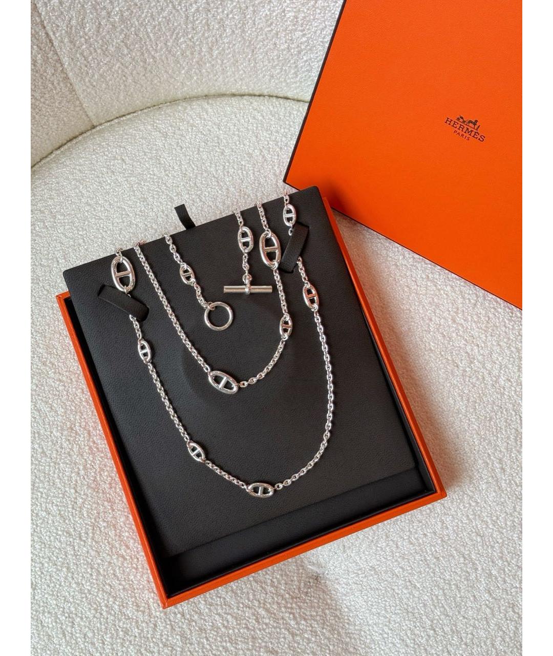 HERMES Серебряное серебряное колье, фото 6