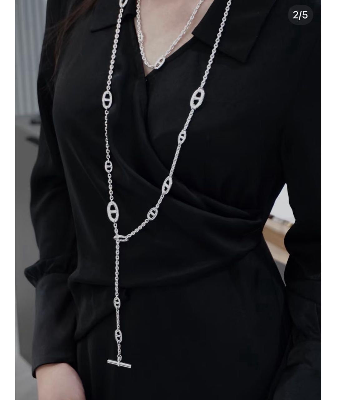 HERMES Серебряное серебряное колье, фото 4