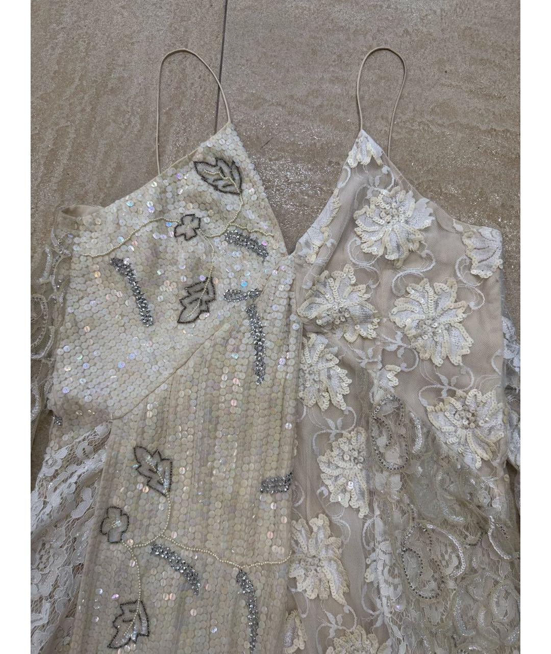 ERIKA CAVALLINI Бежевое полиэстеровое коктейльное платье, фото 4