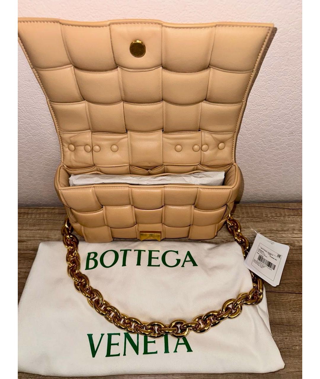 BOTTEGA VENETA Бежевая кожаная сумка через плечо, фото 3