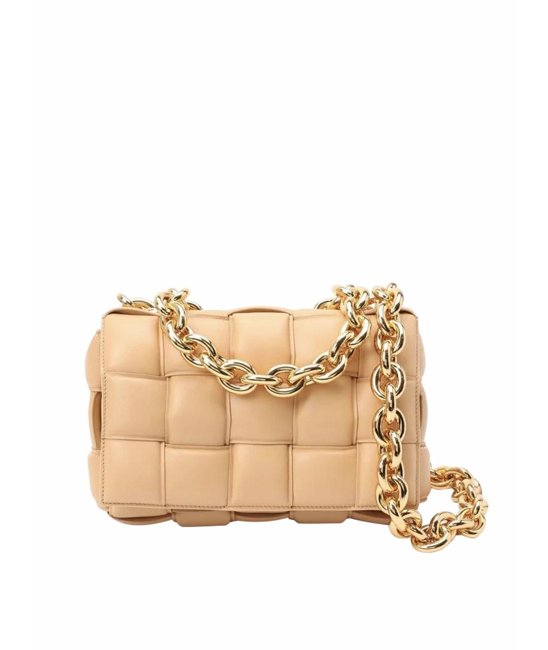 BOTTEGA VENETA Бежевая кожаная сумка через плечо, фото 1