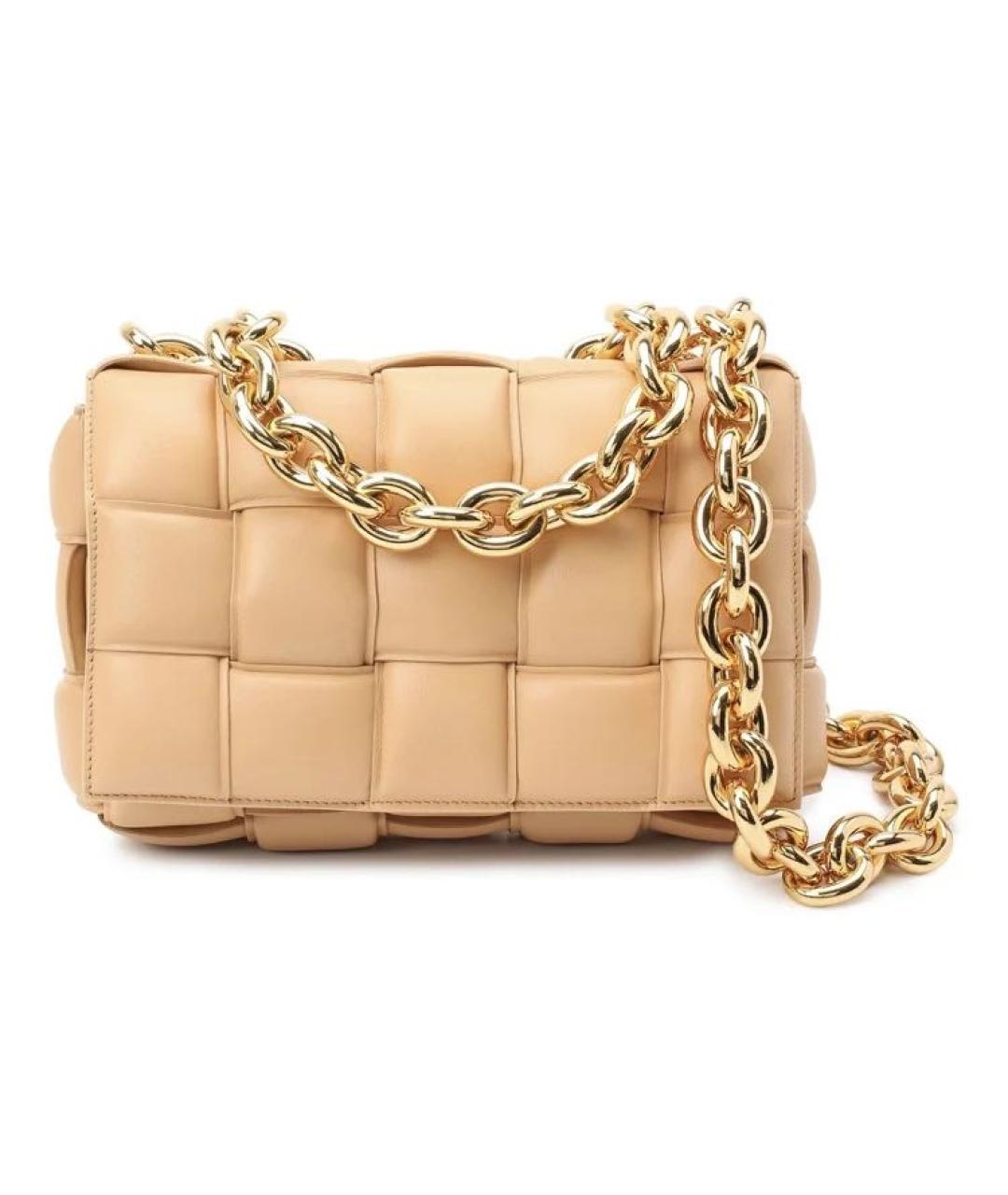 BOTTEGA VENETA Бежевая кожаная сумка через плечо, фото 6