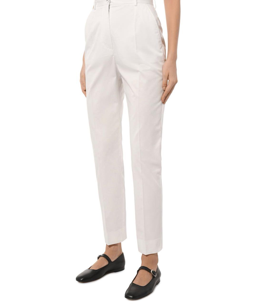DOLCE&GABBANA Белые хлопко-эластановые брюки узкие, фото 2