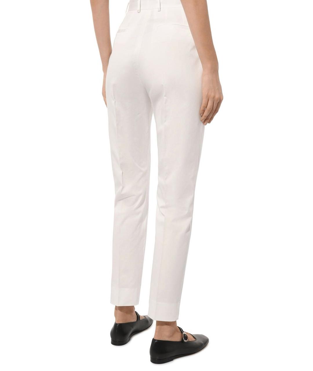 DOLCE&GABBANA Белые хлопко-эластановые брюки узкие, фото 3