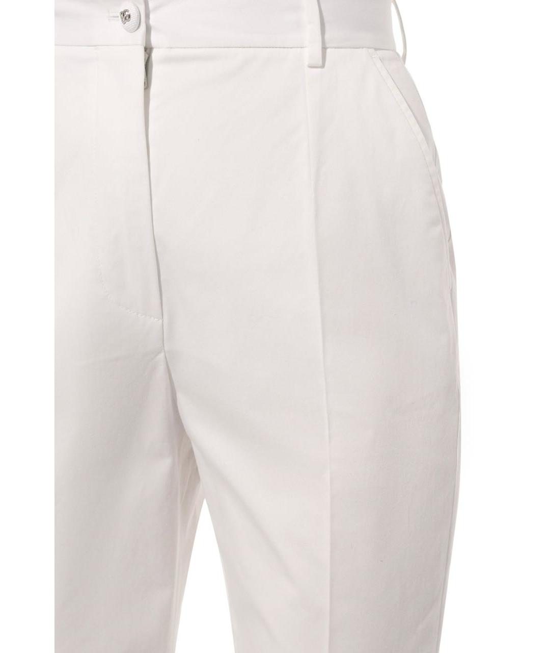 DOLCE&GABBANA Белые хлопко-эластановые брюки узкие, фото 4