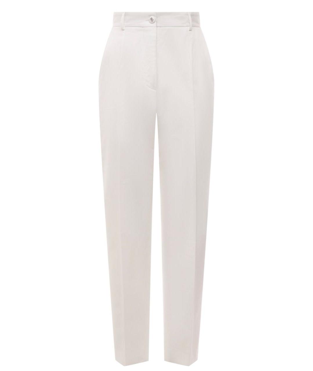 DOLCE&GABBANA Белые хлопко-эластановые брюки узкие, фото 1