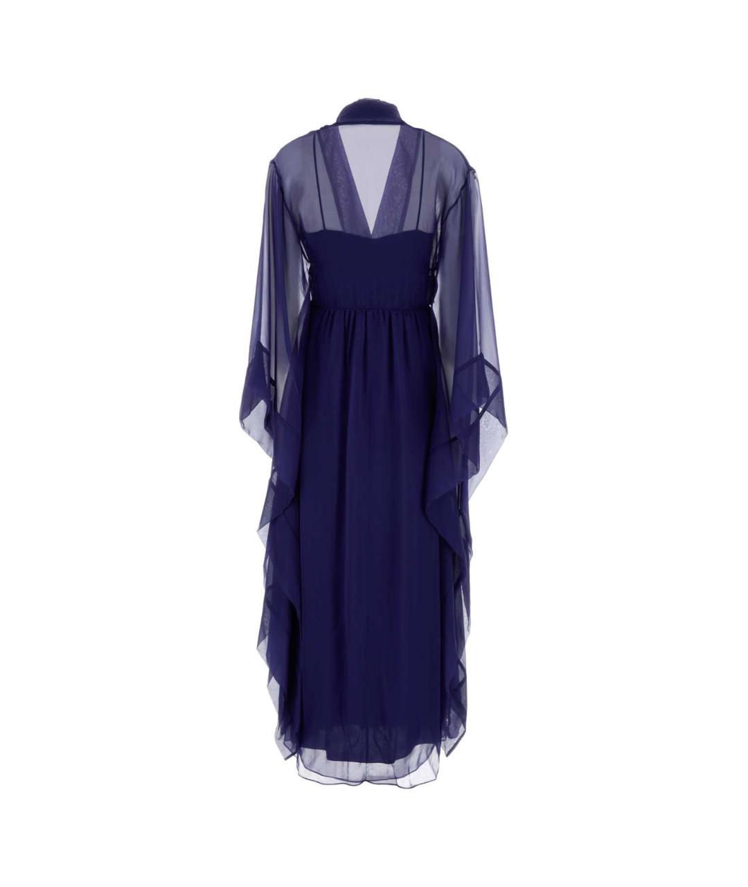 ALBERTA FERRETTI Синее шелковое вечернее платье, фото 2