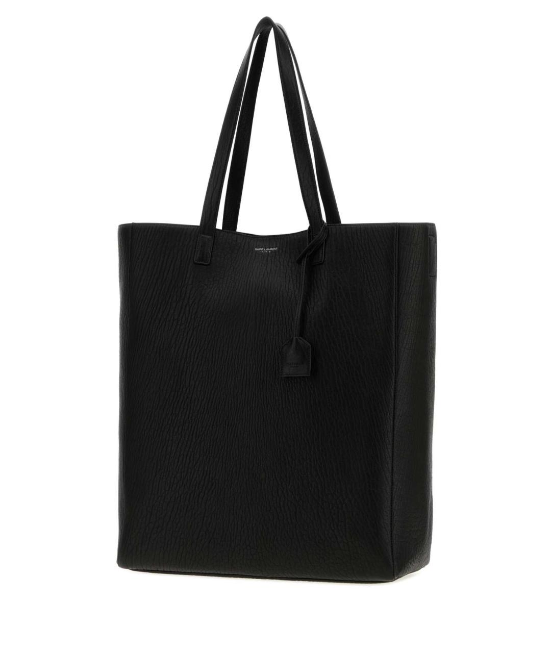 SAINT LAURENT Черная кожаная сумка тоут, фото 2