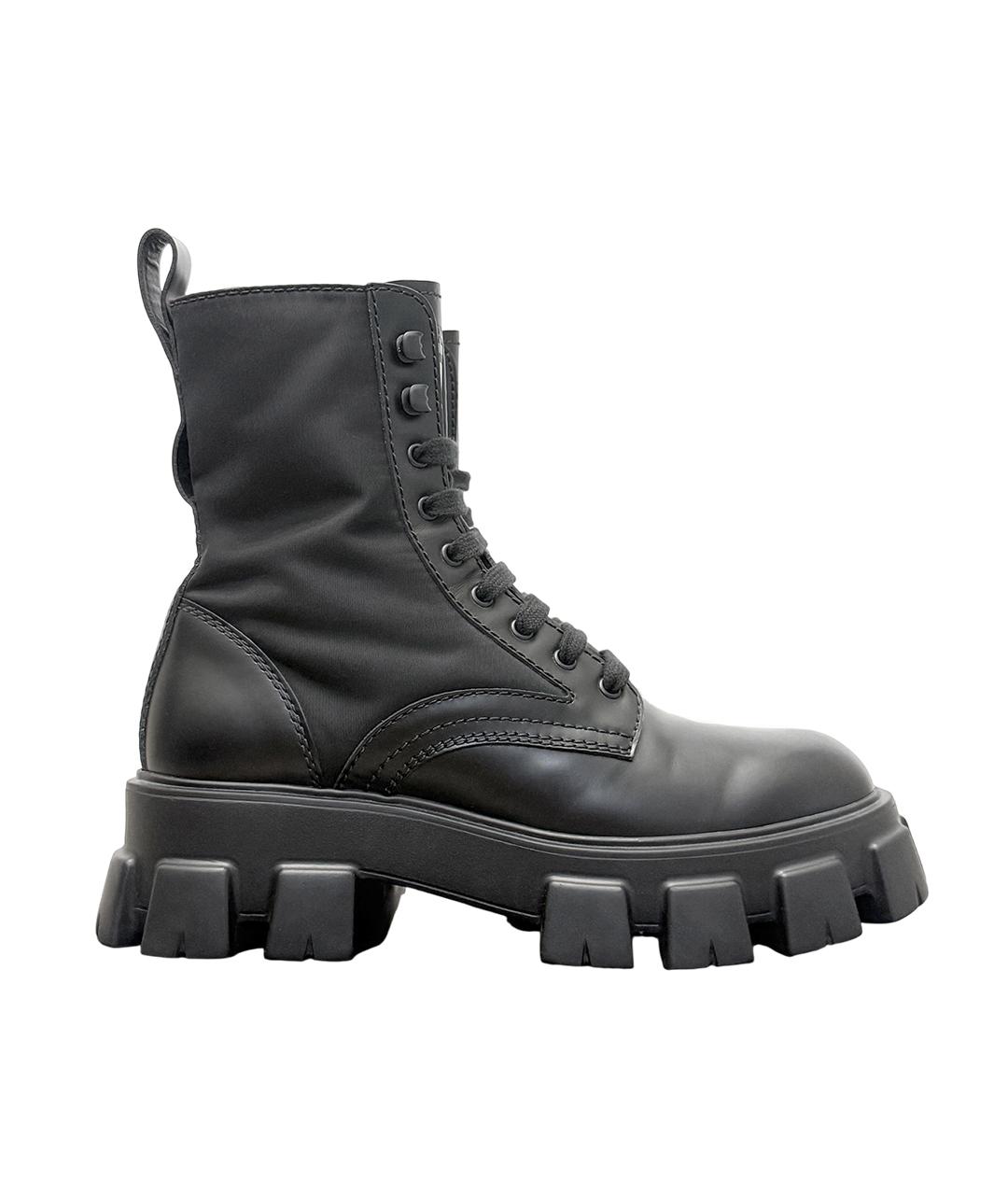 PRADA Черные кожаные ботинки, фото 10