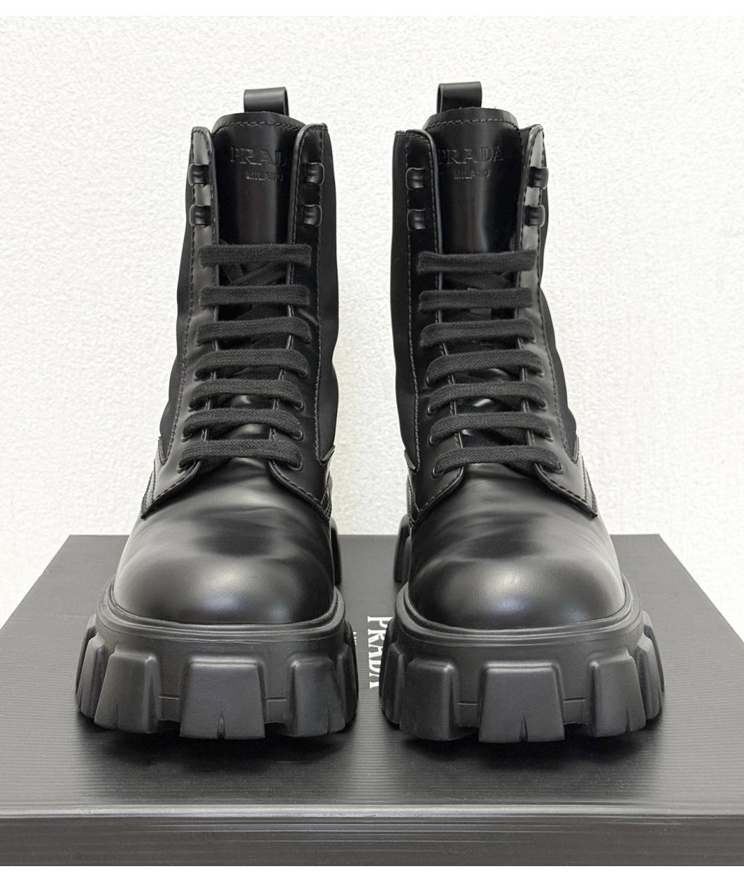 PRADA Черные кожаные ботинки, фото 3