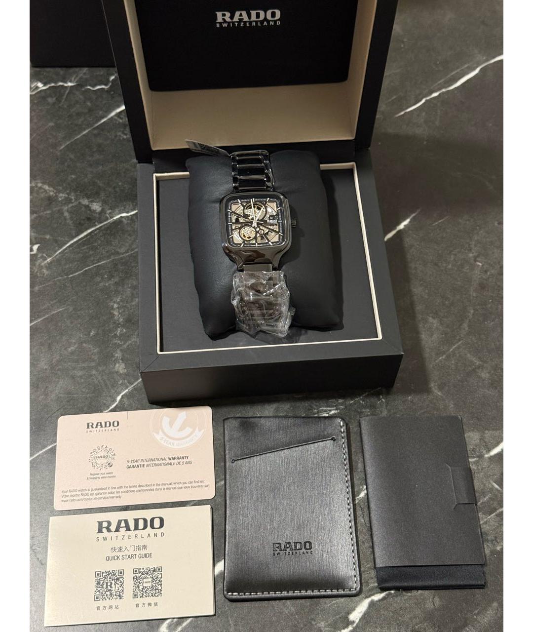 RADO Черные керамические часы, фото 4