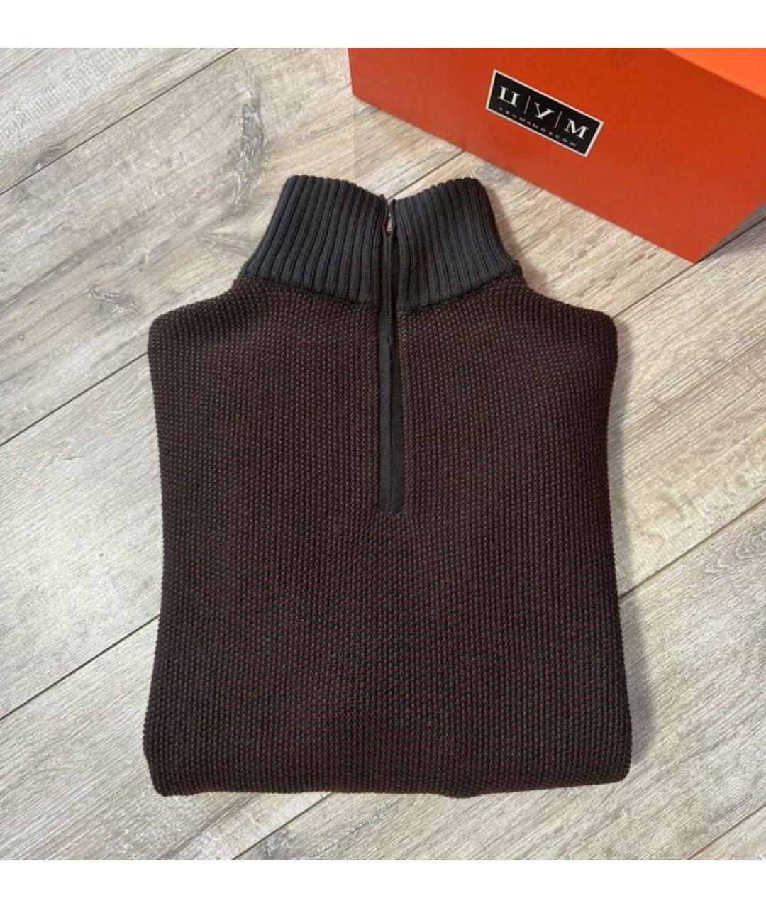 ERMENEGILDO ZEGNA XXX Коричневый шерстяной джемпер / свитер, фото 3