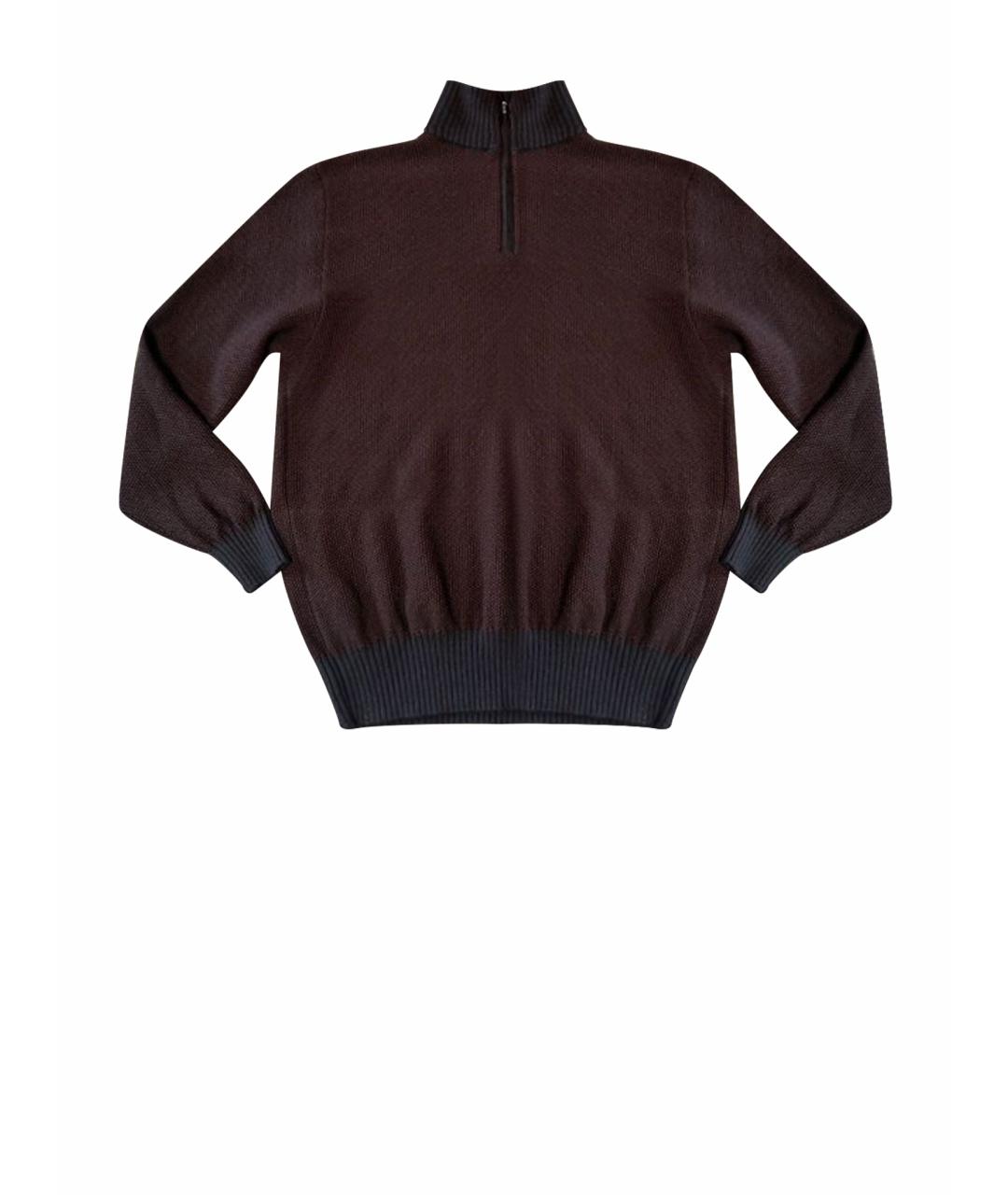 ERMENEGILDO ZEGNA XXX Коричневый шерстяной джемпер / свитер, фото 1