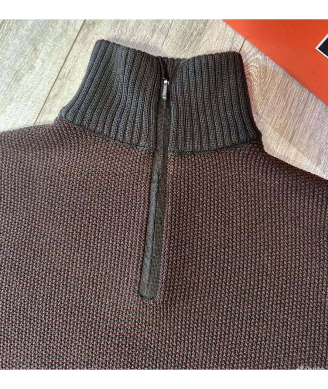 ERMENEGILDO ZEGNA XXX Коричневый шерстяной джемпер / свитер, фото 2