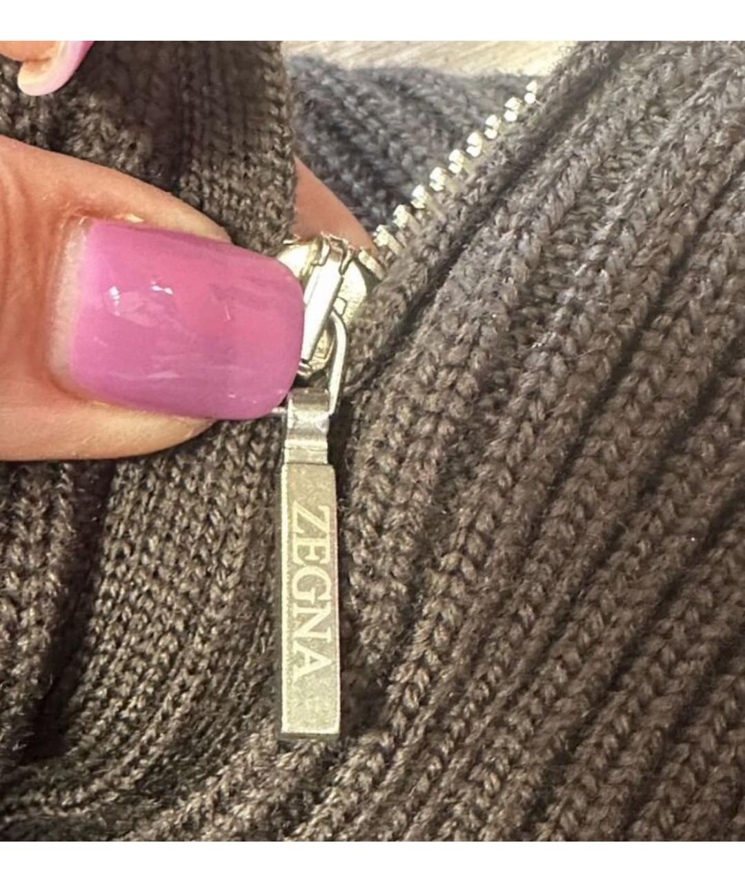 ERMENEGILDO ZEGNA XXX Коричневый шерстяной джемпер / свитер, фото 5