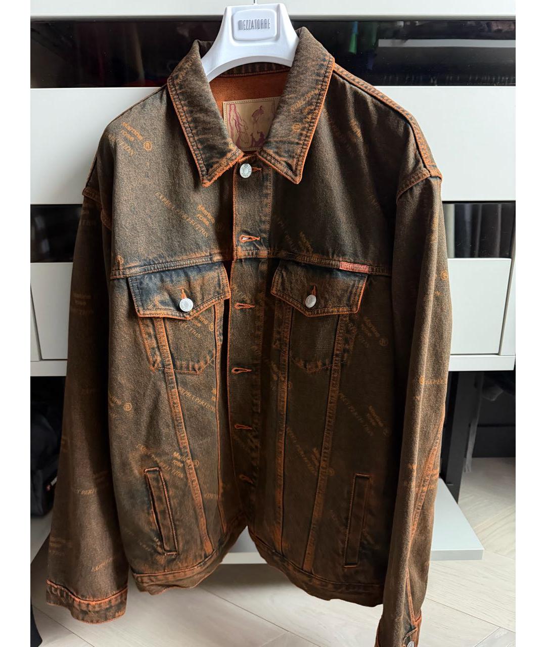 MARTINE ROSE Оранжевая деним куртка, фото 2