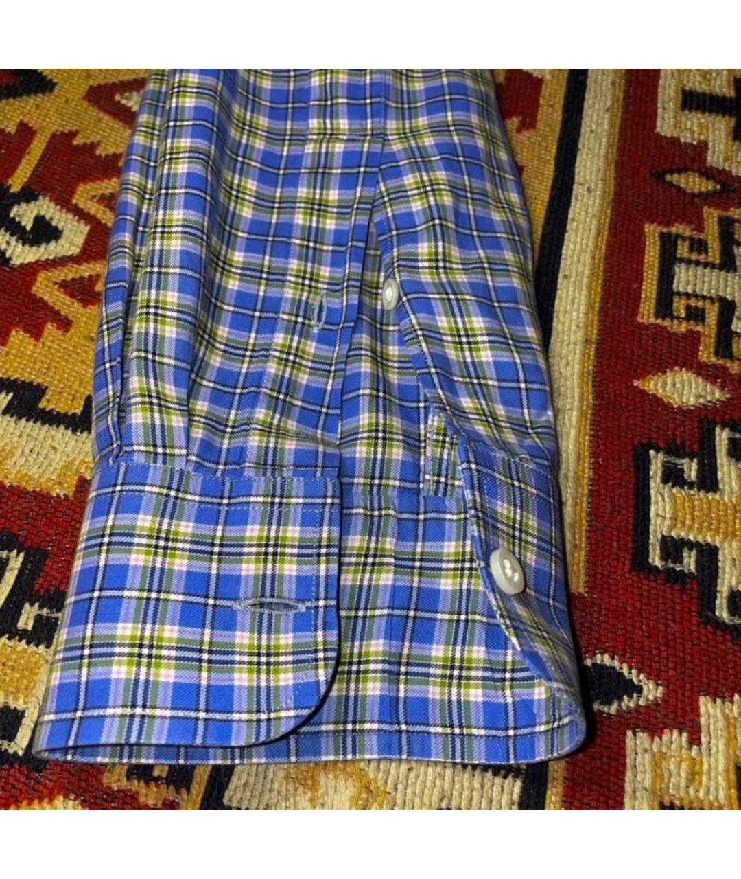 RALPH LAUREN Голубая хлопковая классическая рубашка, фото 4