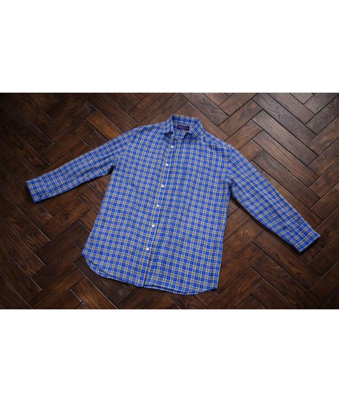 RALPH LAUREN Голубая хлопковая классическая рубашка, фото 5