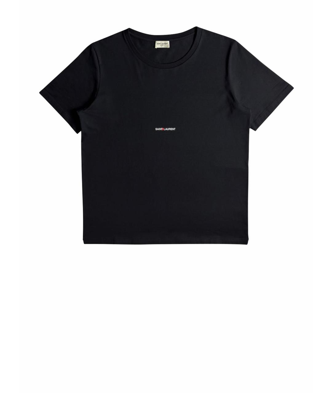 SAINT LAURENT Черная хлопковая футболка, фото 6